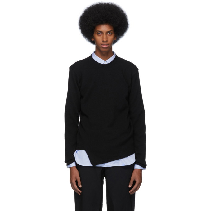 Photo: Comme des Garcons Homme Deux Black Wool Crewneck Sweater