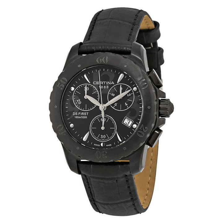 Photo: Certina DS First Chronograph Quartz Black Dial Ladies Watch C538.7084.46.61