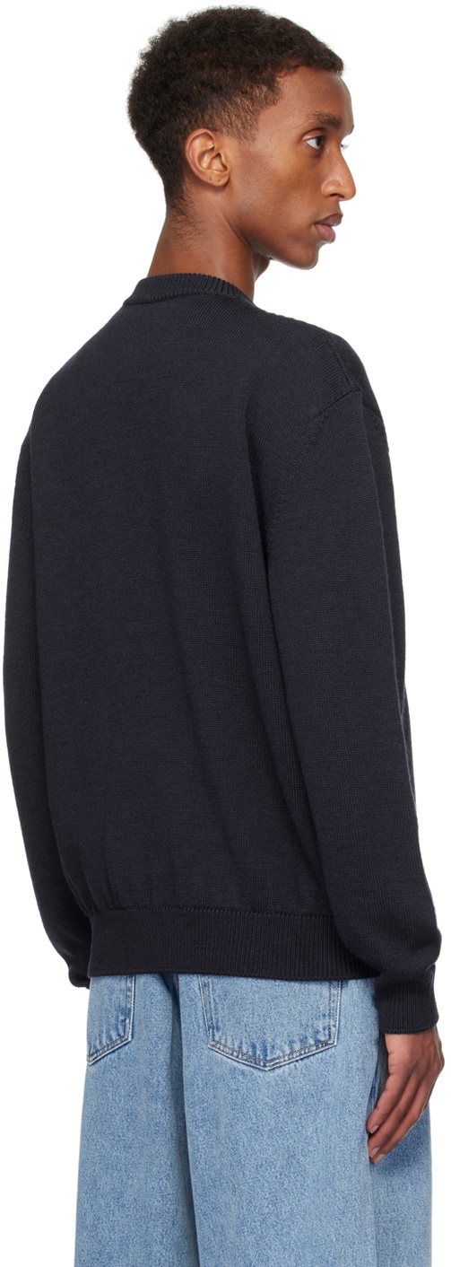Y/Project Navy Pinched Logo Sweater