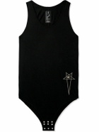 Rick Owens - Champion Basketball Logo-Embroidered Organic Cotton-Jersey Bodysuit - Black