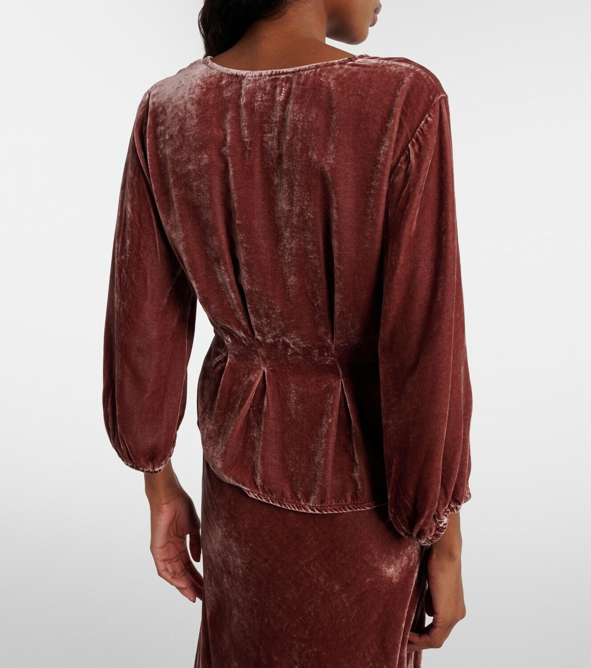 Velvet Elida bow-detail velvet top