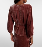 Velvet Elida bow-detail velvet top