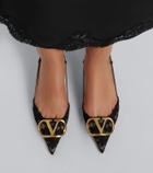 Valentino Garavani VLogo lace slingback pumps