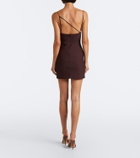 Nensi Dojaka Tulle-trimmed ruched jersey minidress