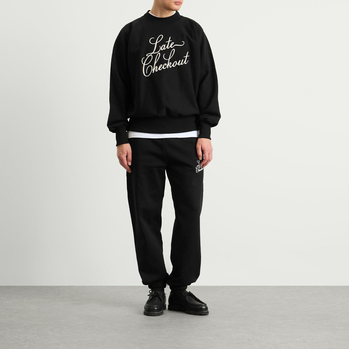 Late Checkout Men's Script Joggers in Black/White