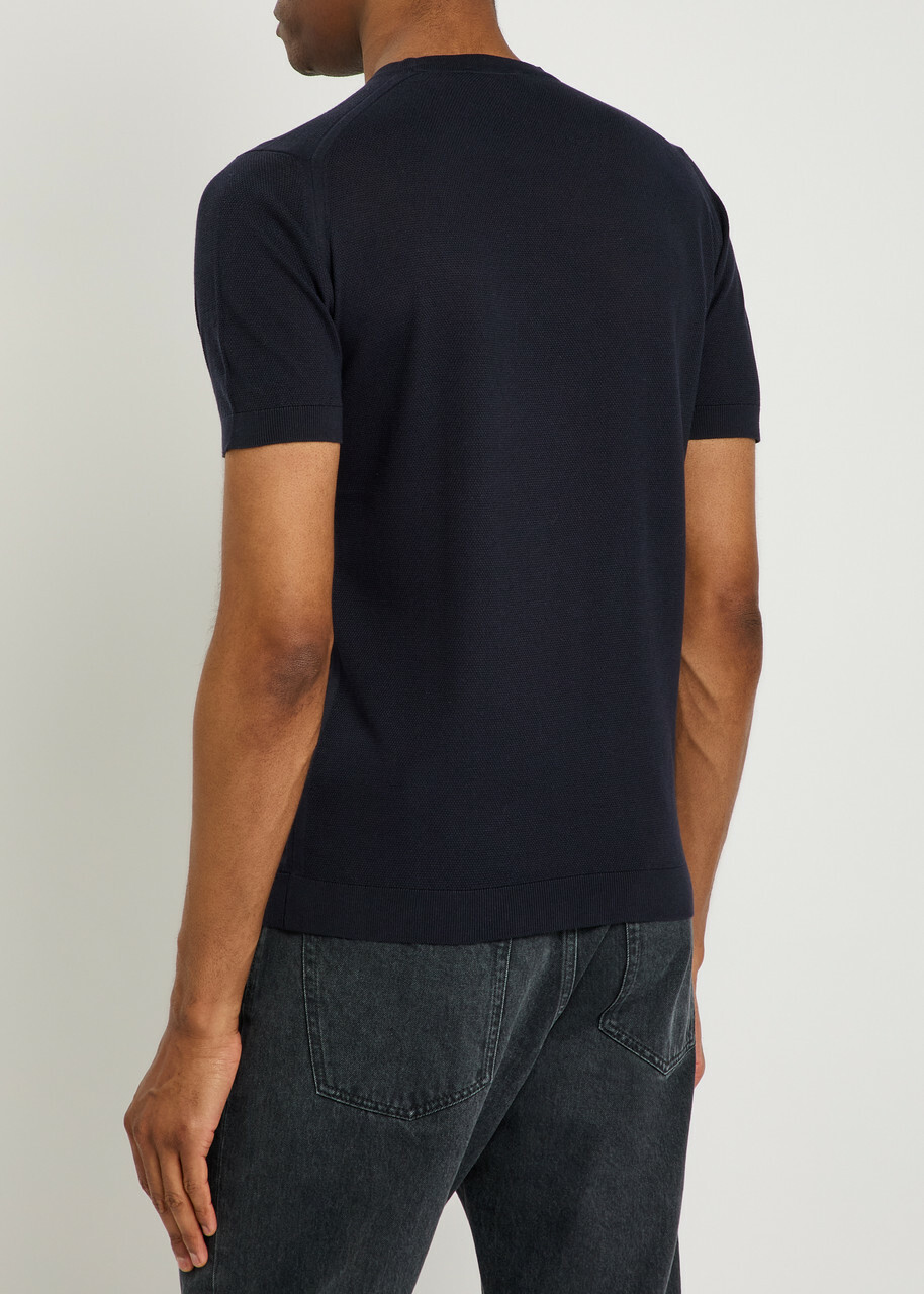 John Smedley Park Fine-knit Cotton T-shirt Navy
