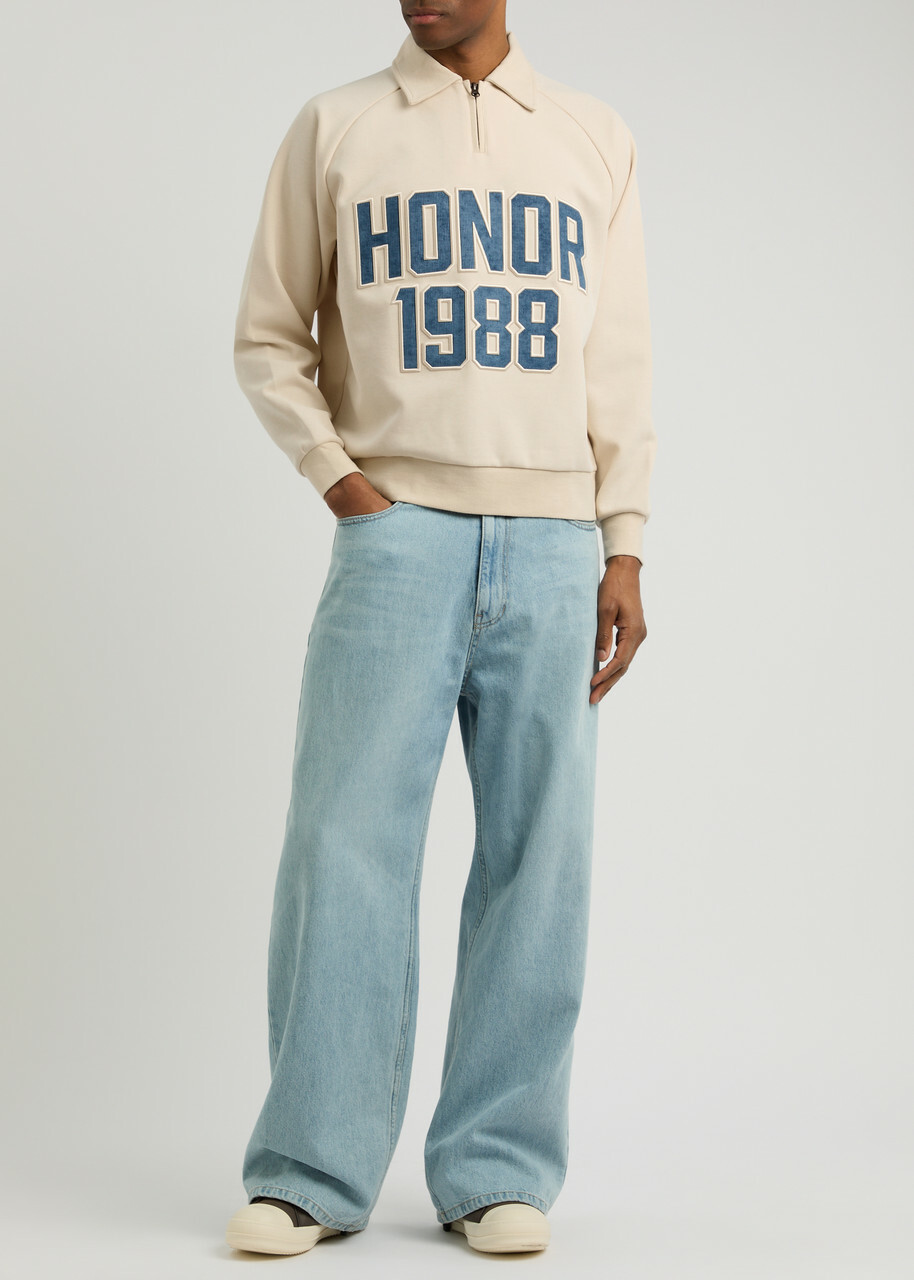 Honor The Gift 1988 Logo Quarter-zip Jersey Sweatshirt Cream