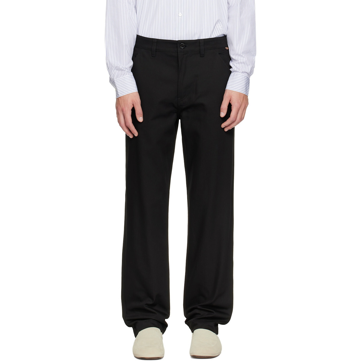 Burberry Black Cotton Twill Chino Trousers