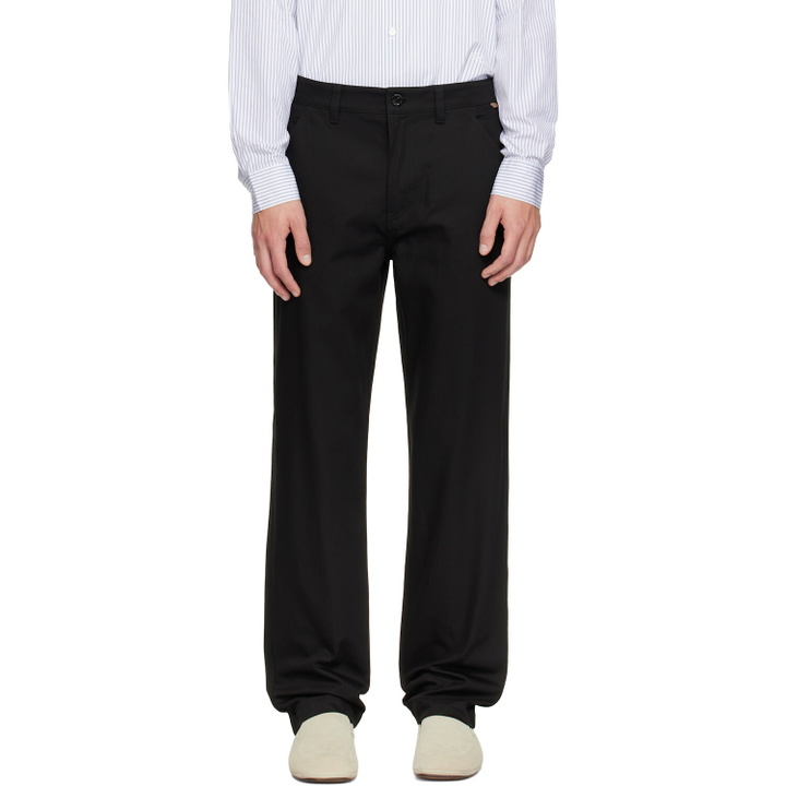 Photo: Burberry Black Cotton Twill Chino Trousers