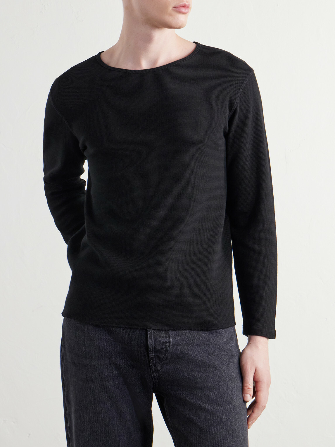 SECOND / LAYER - Cotton-Jersey T-Shirt - Black