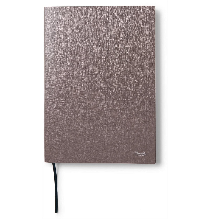 Photo: Pineider - Leather Notebook - Silver