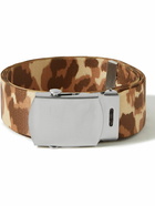 Acne Studios - Ayani 3cm Logo-Appliquéd Leopard-Print Webbing Belt