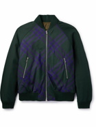 Burberry - Checked Cotton-Twill Bomber Jacket - Purple