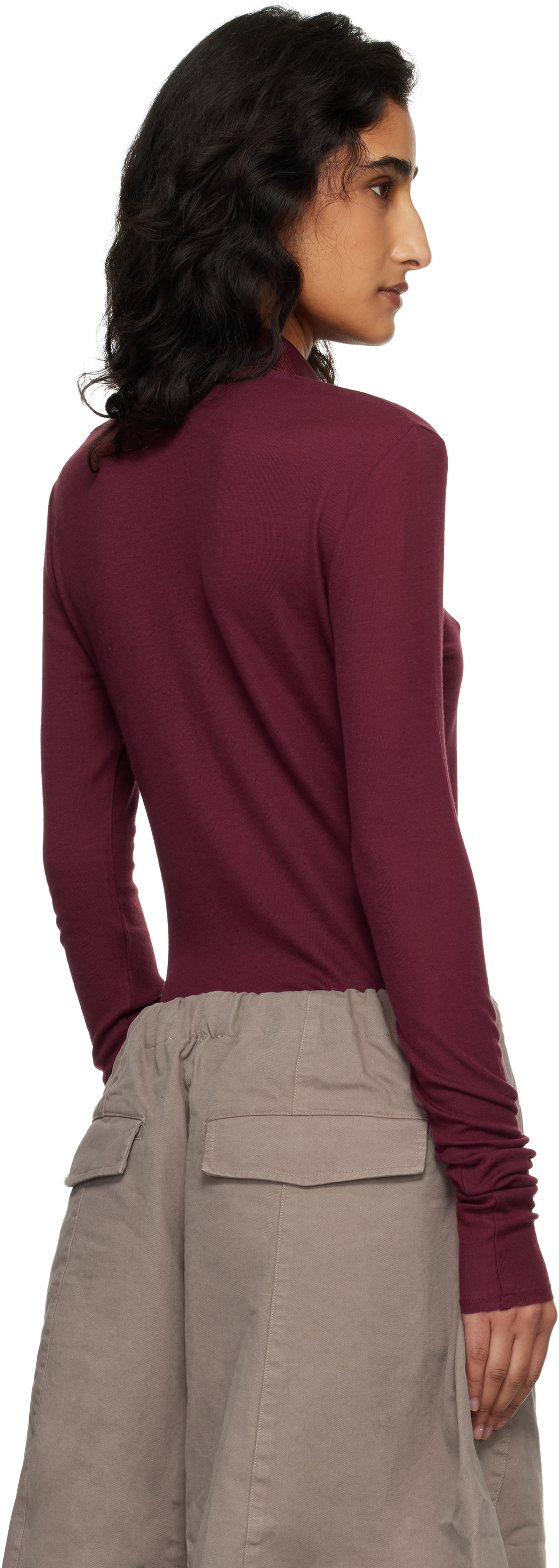Entire Studios Burgundy LS Polo