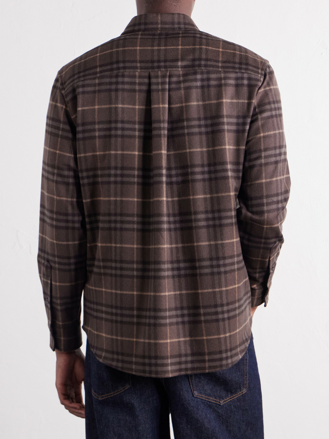 Burberry - Checked Wool-Twill Flannel Shirt - Brown