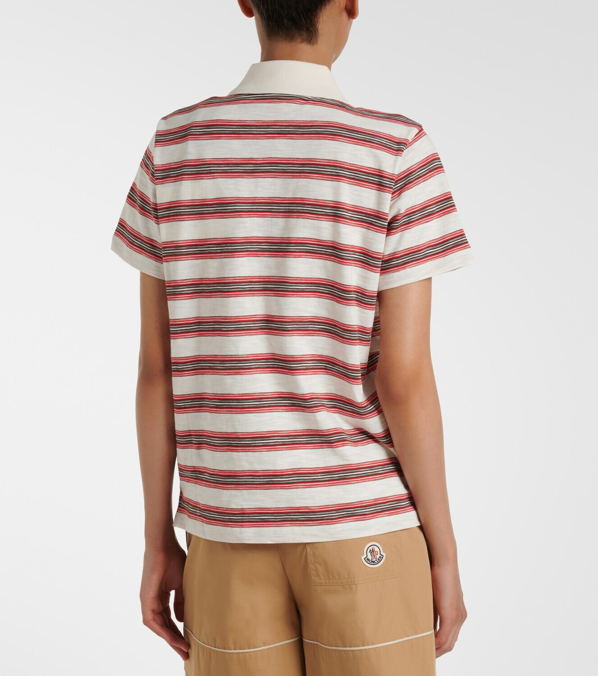 Moncler Striped cotton polo shirt