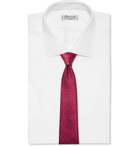 Charvet - 7.5cm Silk and Linen-Blend Jacquard Tie - Burgundy