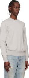 BOSS Gray Logo-Label Cotton & Cashmere Sweater