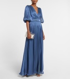 Costarellos Brennie iridescent georgette gown