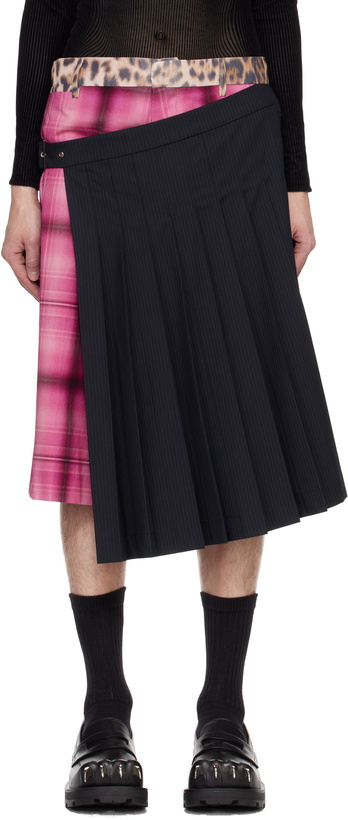 Photo: Charles Jeffrey LOVERBOY Navy & Pink Pleated Skort