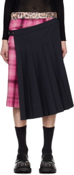 Charles Jeffrey LOVERBOY Navy & Pink Pleated Skort