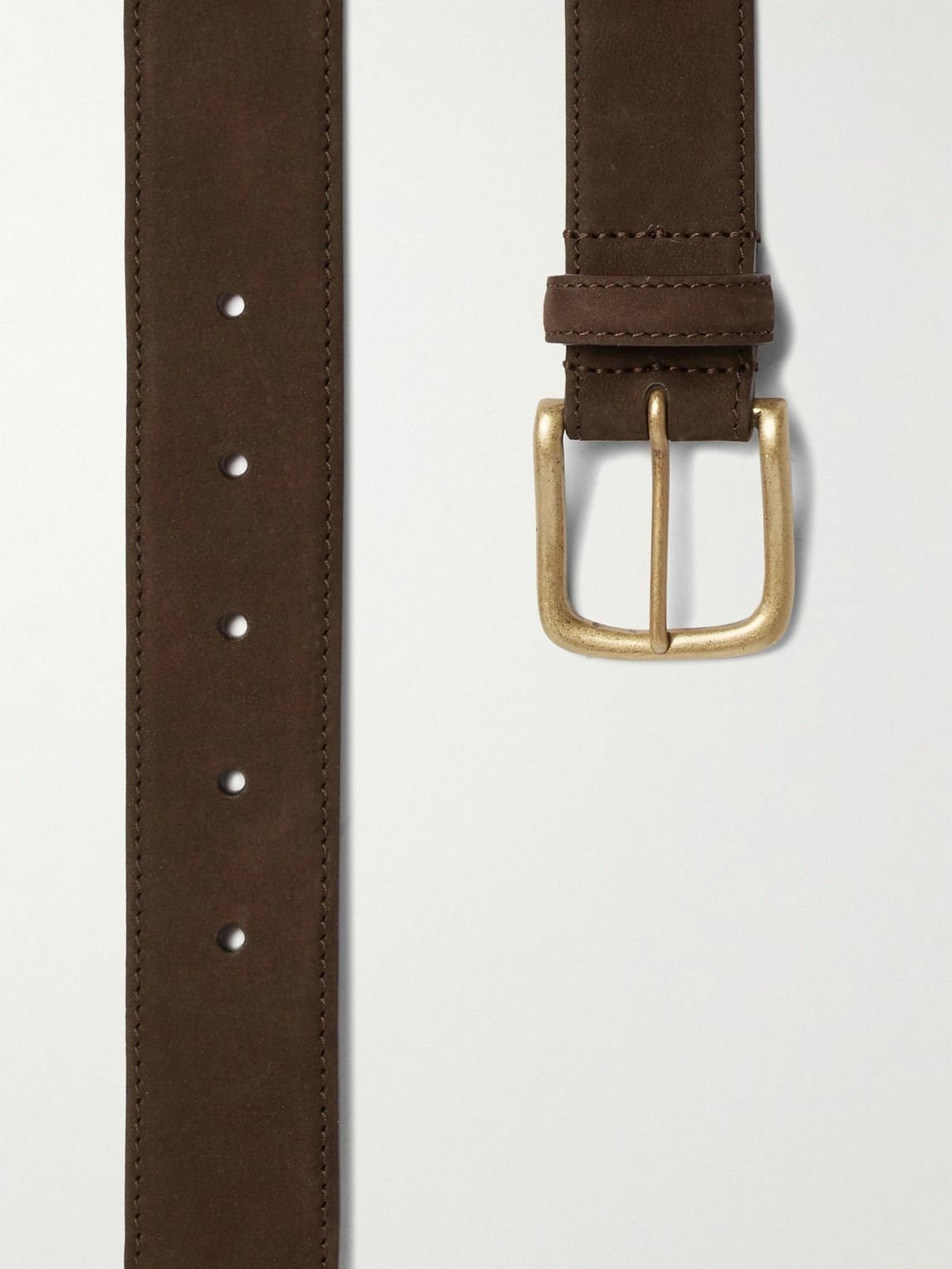 Anderson & Sheppard - 3.5cm Dark-Brown Suede Belt - Brown