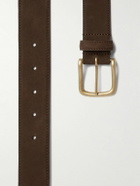 Anderson & Sheppard - 3.5cm Dark-Brown Suede Belt - Brown
