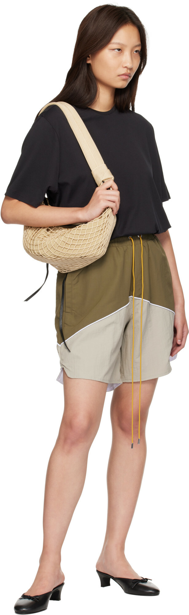 Rhude Khaki Desert Racing Track Shorts