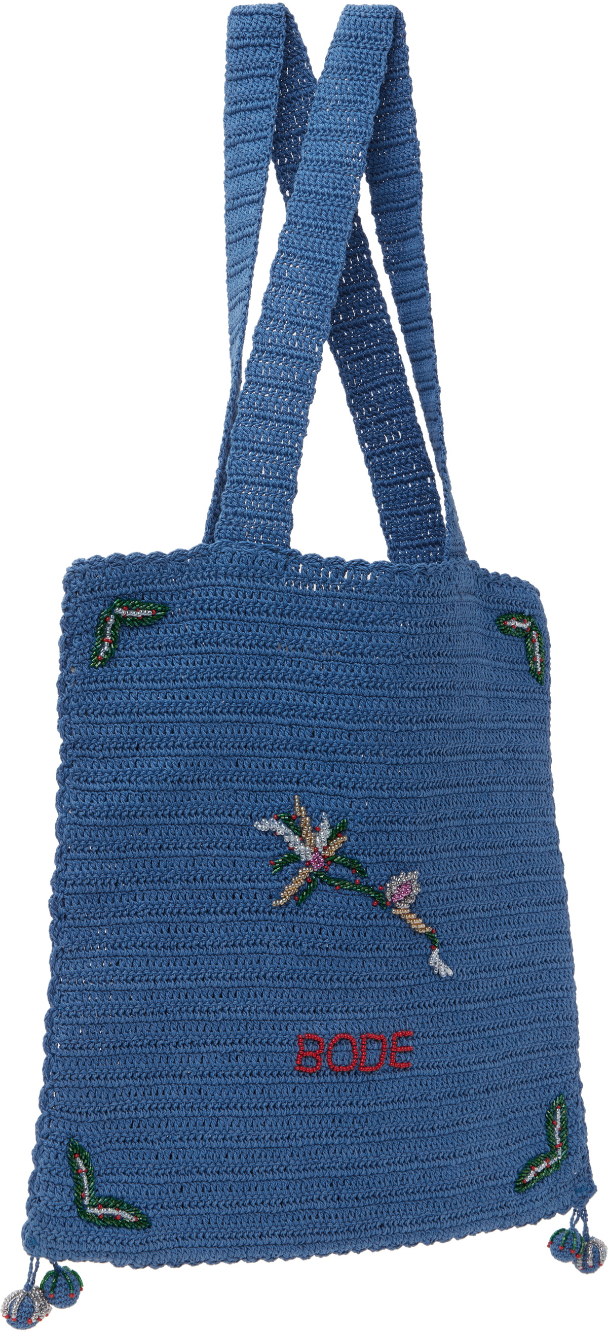 Bode Blue Laurel Crochet Tote