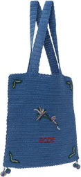 Bode Blue Laurel Crochet Tote