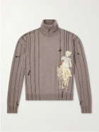 Enfants Riches Déprimés - Broken Rope Embroidered Merino Wool Turtleneck - Brown