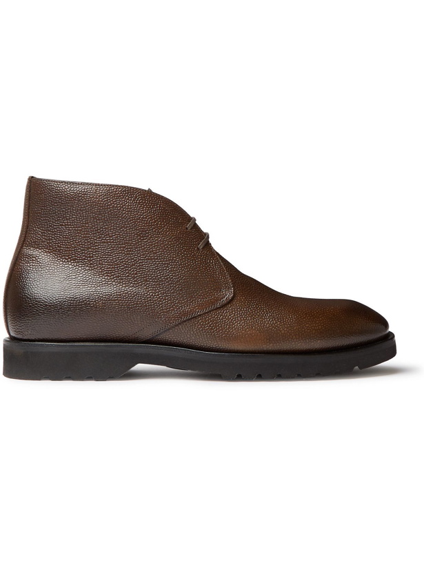 Photo: TOM FORD - Kensington Pebble-Grain Leather Desert Boots - Brown