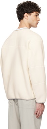 and wander Off-White Wool Fleece Cardigan