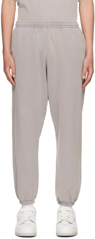 Photo: Acne Studios Purple Logo Patch Sweatpants