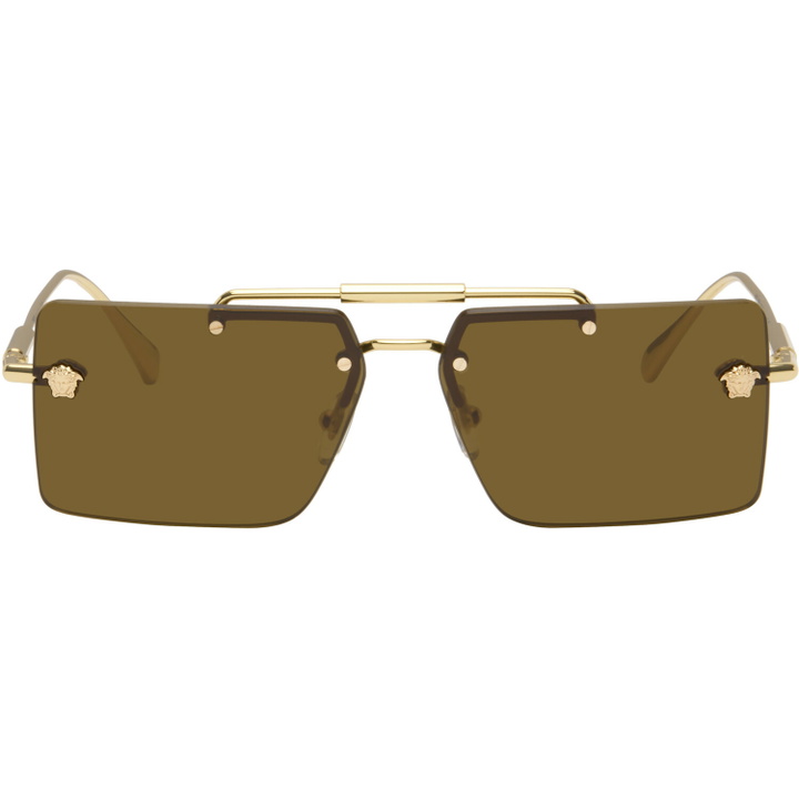 Photo: Versace Gold Medusa Sunglasses