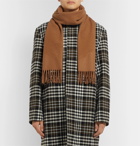 A.P.C. - Remy Fringed Wool and Cashmere-Blend Scarf - Camel