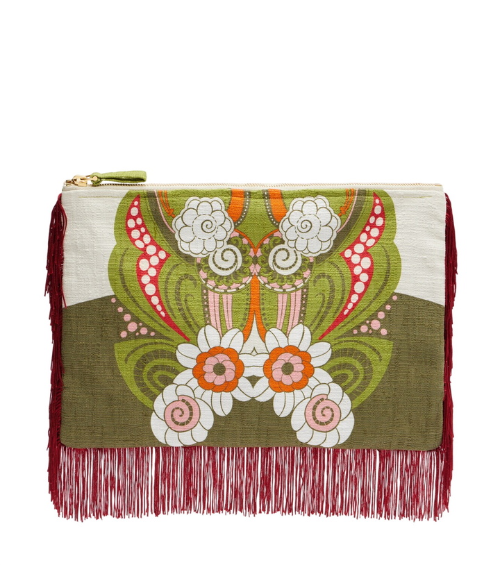 Photo: La DoubleJ Fringed printed cotton canvas pouch