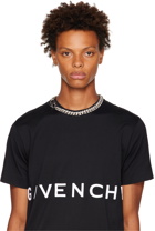 Givenchy Silver Crystal G Chain Lock Necklace