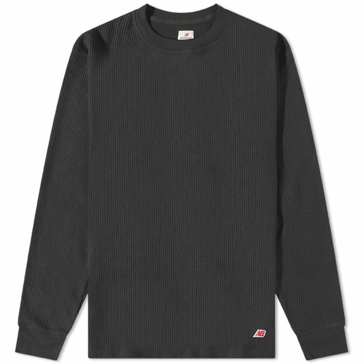 Photo: New Balance Men's Long Sleeve Made in USA Thermal T-Shirt in Black