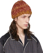 Nicholas Daley Red & Yellow Hand-Knit Beanie