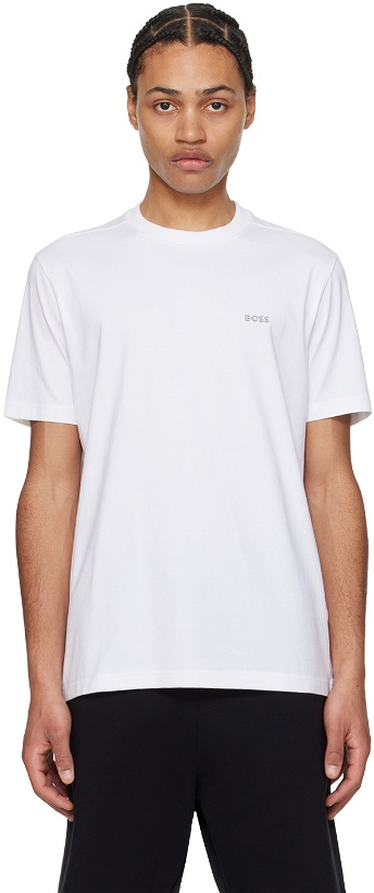 Photo: BOSS White Contrast T-Shirt