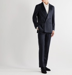 Rubinacci - Double-Breasted Satin-Trimmed Virgin Wool Tuxedo Jacket - Blue