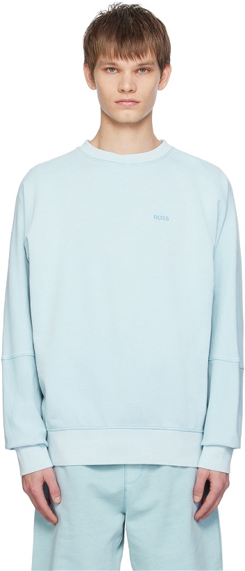 Photo: BOSS Blue Relaxed-Fit Sweatshirt
