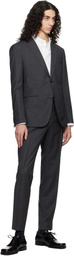 BOSS Gray Two-Piece Slim-Fit Virgin Wool Suit