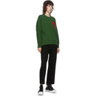 AMI Alexandre Mattiussi Green Ami De Coeur Crewneck Sweater