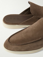 Loro Piana - Babouche Walk Suede Backless Loafers - Brown