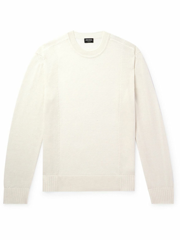 Photo: Zegna - Linen and Silk-Blend Sweater - White