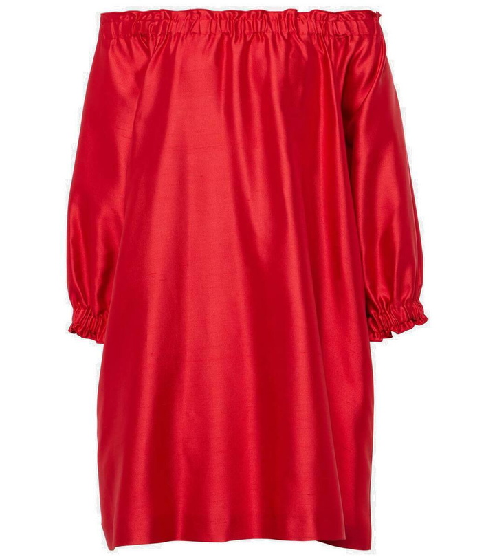 Photo: Max Mara Lepre off-shoulder silk and cotton minidress