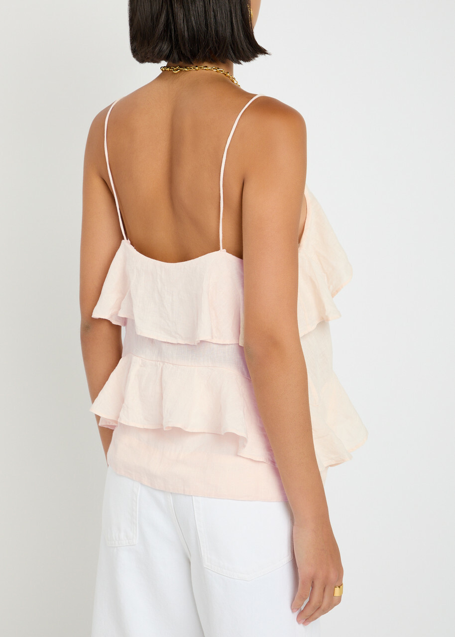 Skall Studio Benedicte Ruffled Linen top Light Pink