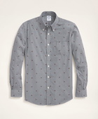 Brooks Brothers Men's Regent Regular-Fit Sport Shirt, Gingham Dog Motif | Navy